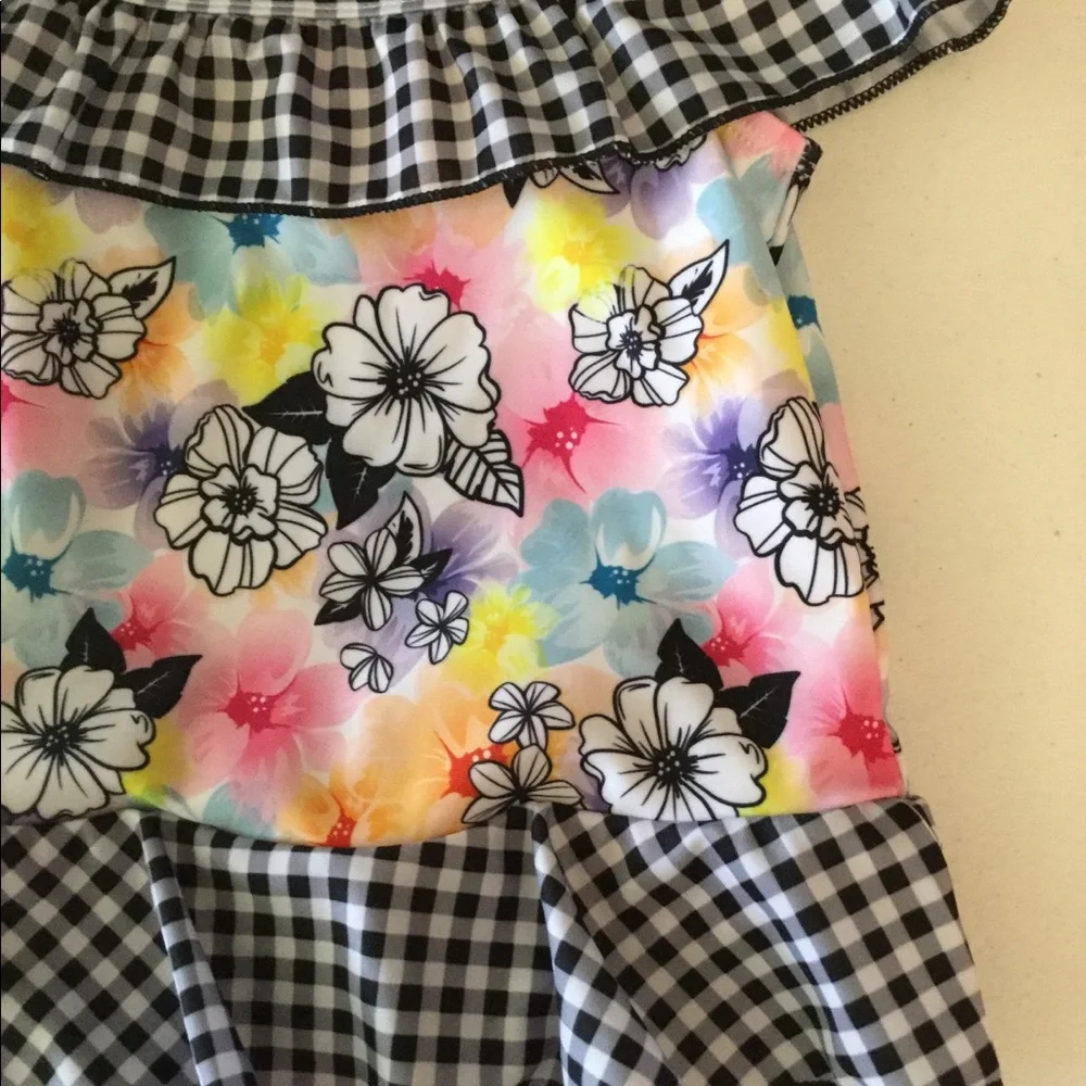 NWT Surf Zone sz 4/5 deep Navy gingham and floral